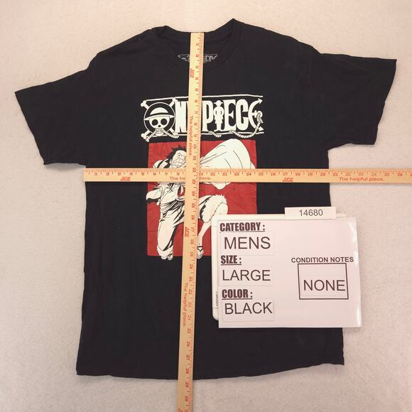 One Piece Anime Crew Neck Graphic T-Shirt Adult Mens Size Large L Black - Picture 5 of 9